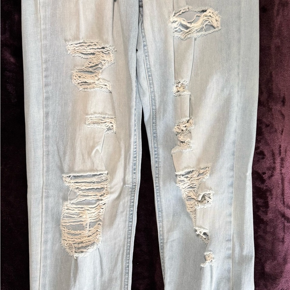 Sincerely Jules Blue Boyfriend Jeans Distressed Style